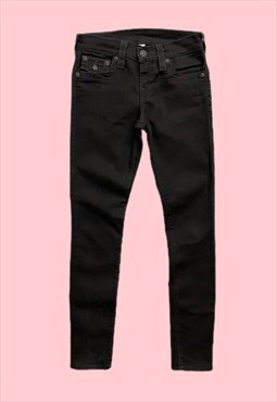 True religion section skinny black jeans with SWAROVSKI ZIP