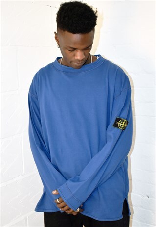 RARE STONE ISLAND LONG SLEEVE CREW NECK COTTON TOP