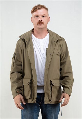 VINTAGE 90'S GREEN PARKA JACKET