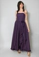 Radley Vintage 80's Purple Evening Strapless Midi Dress