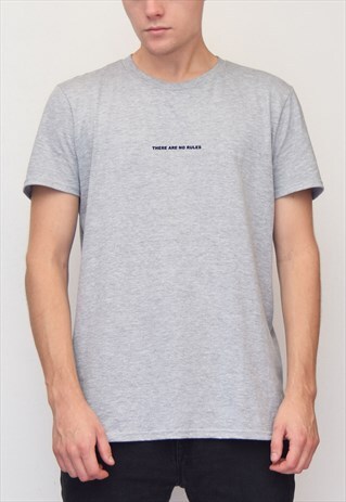 GREY THERE ARE NO RULES (NAVY) T-SHIRT