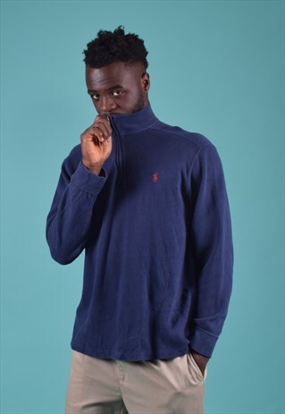 VINTAGE RALPH LAUREN BLUE 1/4 ZIPPED SWEATSHIRT