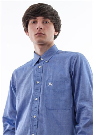 VINTAGE BURBERRYS 90S BLUE LONG SLEEVE