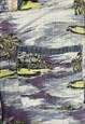 VINTAGE HAWAIIAN SHIRT ISLAND AND PALM TREE PATTERNED SHIRT