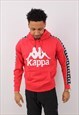 Vintage Men's Kappa Red Pullover Hoodie