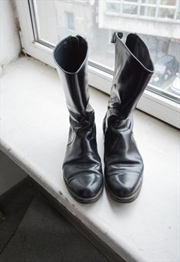 Vintage JIL SANDER Black Military Style Men Boots