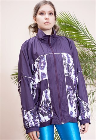 VINTAGE EARLY 90S COLOURFUL OVERSIZED TRACKSUIT JACKET