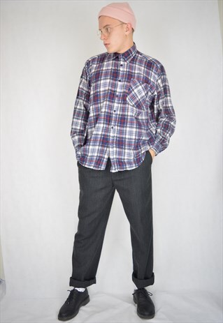 VINTAGE MULTICOLOUR CHECKERED FLANNEL SHIRT