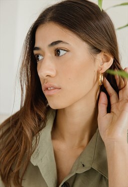 Gold Rounded Chunky Hoop Earrings