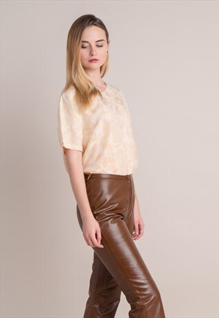 80S CREAM PATTERNED TOP
