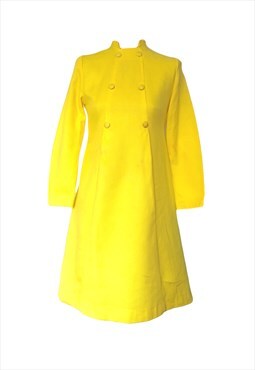 1960s vintage Retro Yellow Mini Mod Scooter Coat Dress