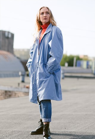 VINTAGE 80S BLUE LIGHT COAT