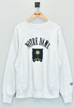 Vintage Notre Dame Sweatshirt Grey XLarge