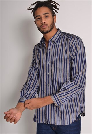 VINTAGE CRAZY PATTERNED PARTY SHIRT LONG SLEEVE