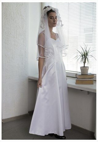 VINTAGE 80'S MAXI WHITE STRAP WEDDING DRESS