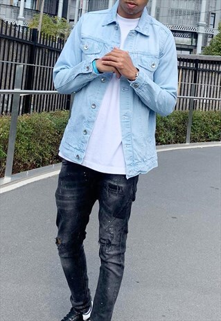 ICE BLUE WASHED WESTERN REGULAR DENIM JACKET