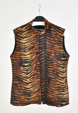 Vintage 00s leopard faux fur vest