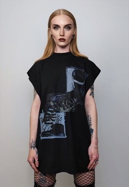 Bondage sleeveless t-shirt S&M tank top gothic surfer vest
