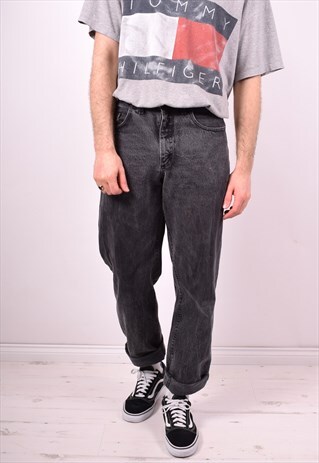 LEE MENS VINTAGE JEANS W33 L34 GREY 90S