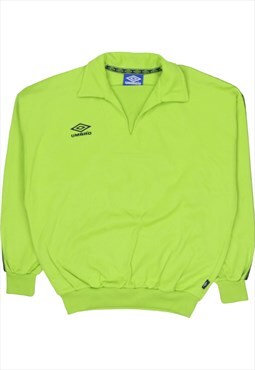 Umbro 90's Quarter Zip Spellout Sweatshirt Small Green