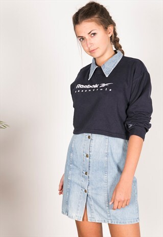 VINTAGE 90S USA CROP SWEATSHIRT/ R601