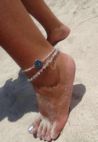 BLUE DRUZY ANKLET