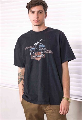 VINTAGE HARLEY-DAVIDSON T-SHIRT LOGO 90S XL 9.8