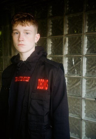 BLACK UTILITY VEST WITH EMBROIDERED DBDNS LOGO DESIGN