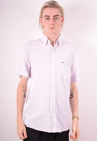 LACOSTE MENS VINTAGE SHIRT MEDIUM PURPLE 90S