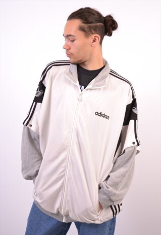 VINTAGE ADIDAS TRACKSUIT TOP JACKET WHITE