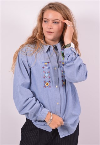 VINTAGE BENETTON SHIRT BLUE