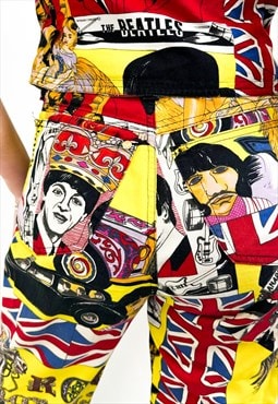 Vintage 90s british UK royalty printed vest and pants 