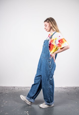 VINTAGE BLUE DENIM DUNGAREES