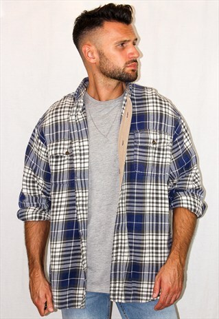 VINTAGE OVERSIZED PLAID FLANNEL SHIRT