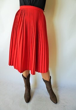 Vintage High Waist Red Skirt Skirts Plated Boho