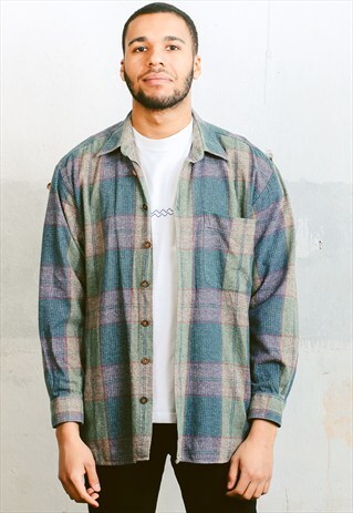 VINTAGE 90S PLAID FLANNEL SHIRT
