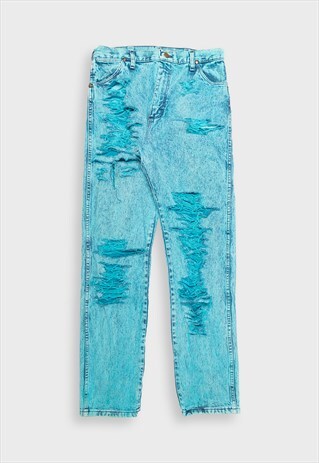 Wrangler acid blue destroyed jeans