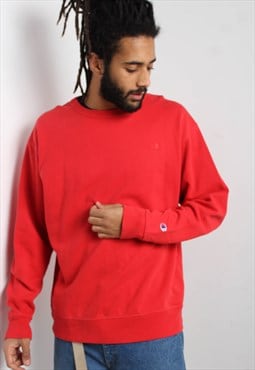 Vintage Champion Small Logo Sweatshirt Red