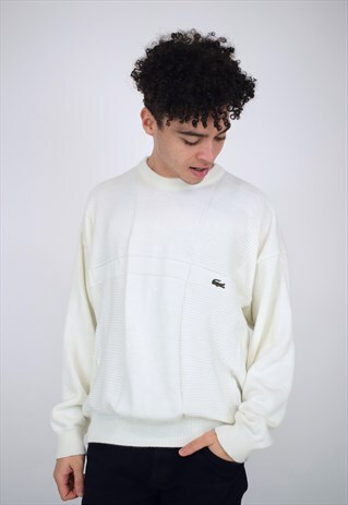 VINTAGE 90'S LACOSTE WHITE JUMPER