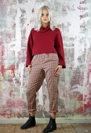 TROUSERS IN MINI CHECK TARTAN