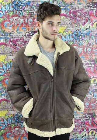 VINTAGE AVIATOR/FLYING JACKET. SHEARLING SHEEP SKIN. UNISEX.