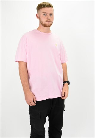 PINK EMBROIDERED LOGO T-SHIRT