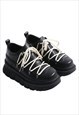 Lace up shoes fancy speed hooks boots in black