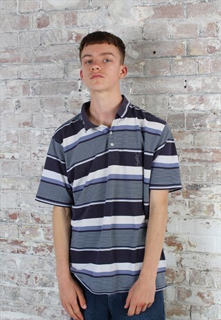 VINTAGE YVES SAINT LAURENT STRIPED POLO SHIRT