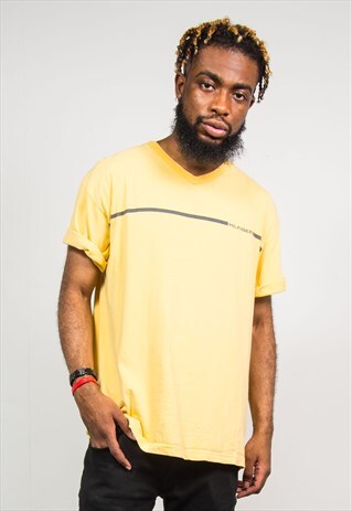 90'S TOMMY HILFIGER PASTEL YELLOW VINTAGE T-SHIRT