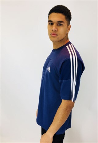 ADIDAS CLASSIC 3 STRIPE EMBROIDERED T SHIRT