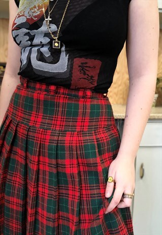 VINTAGE 90S PLAID MINI SKIRT