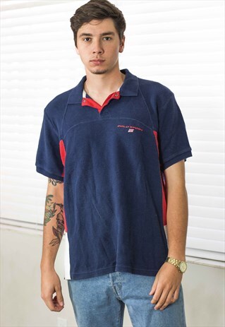 VINTAGE POLO SPORT RALPH LAUREN SHIRT LOGO 90S L 15.3