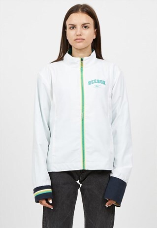 VINTAGE WHITE REEBOK TRACK ZIP JACKET