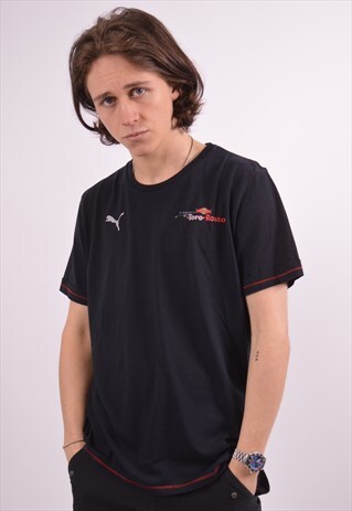 VINTAGE PUMA T-SHIRT TOP BLACK